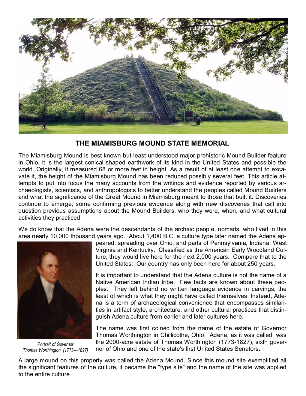 The Miamisburg Mound State Memorial