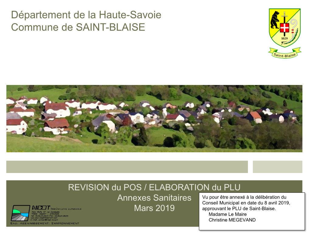 Département De La Haute-Savoie Commune De SAINT-BLAISE