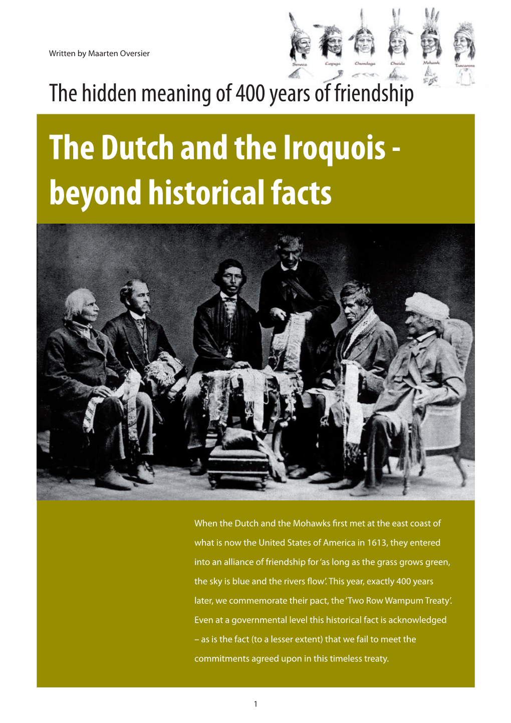 The Dutch and the Iroquois - Beyond Historical Facts