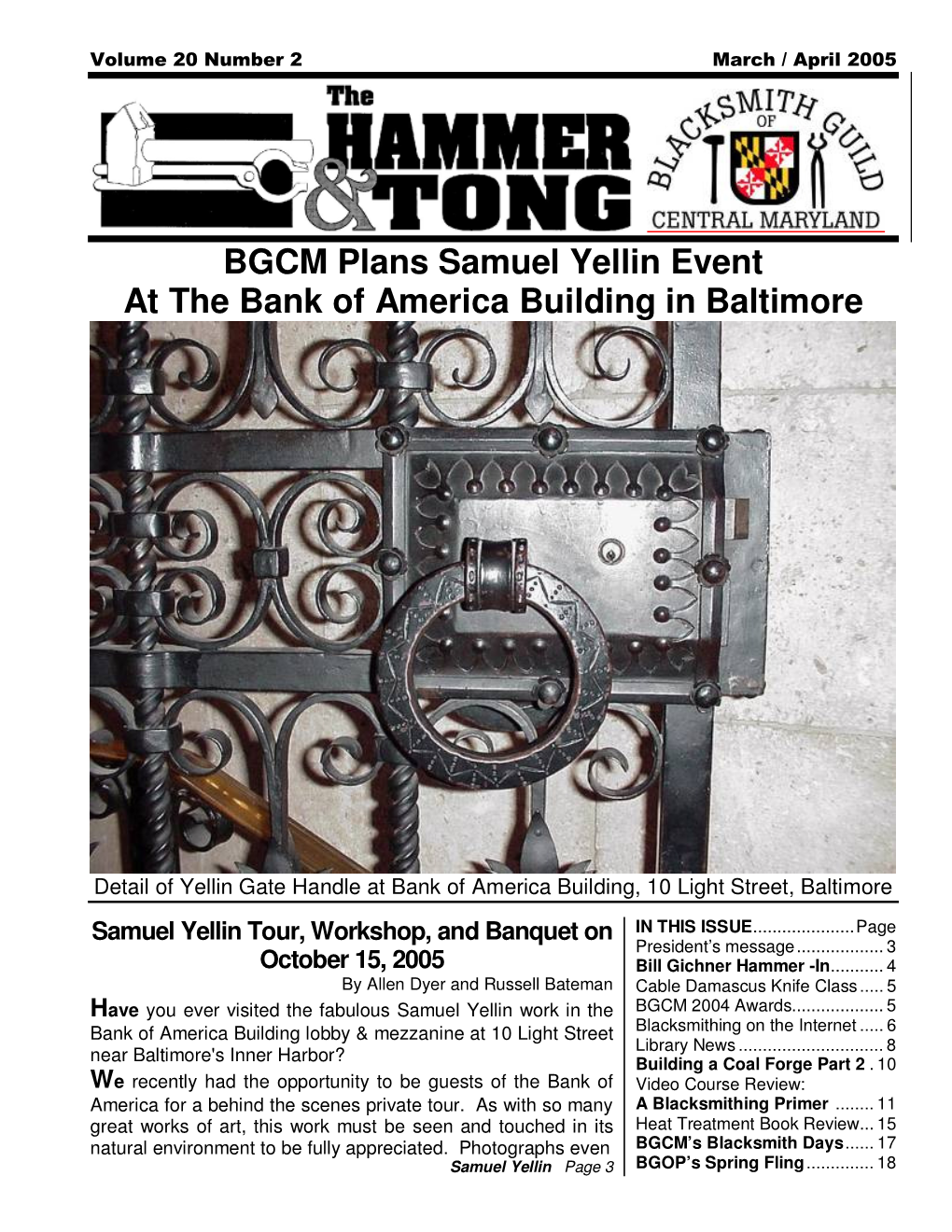 BGCM Plans Samuel Yellin Event at the Bank of America Building in Baltimore