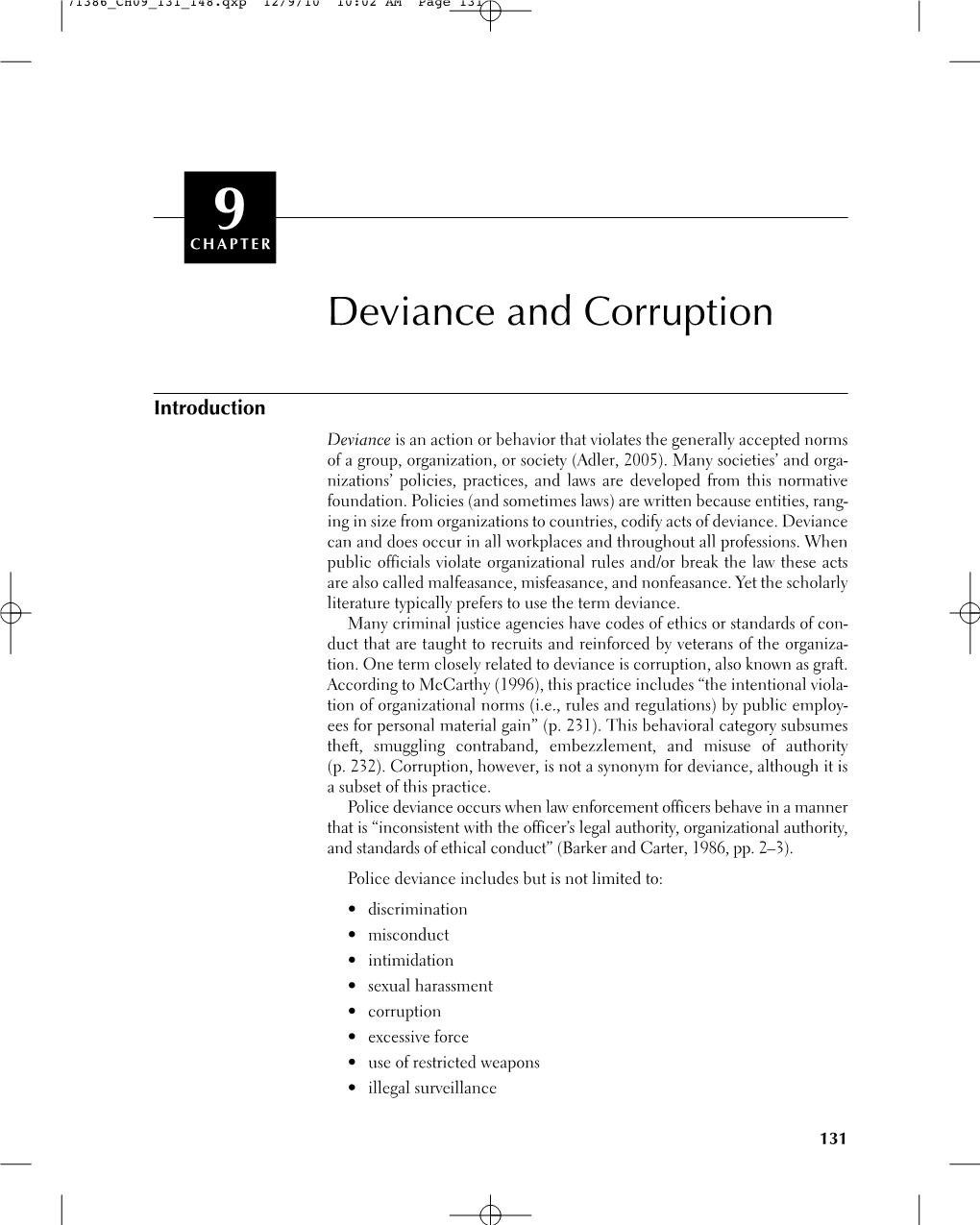 Chapter 9 Deviance and Corruption