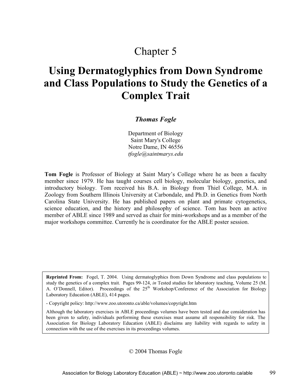 Chapter 5 Using Dermatoglyphics from Down Syndrome and Class Populations to Study the Genetics of a Complex Trait