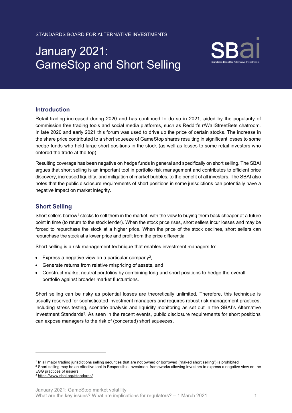 Gamestop and Short Selling