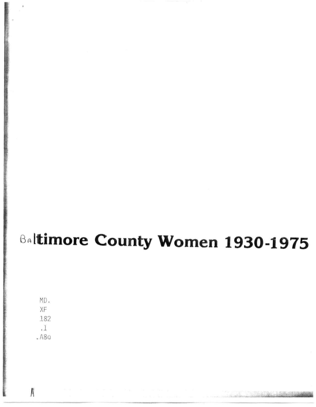 Timore County Women 1930-1975