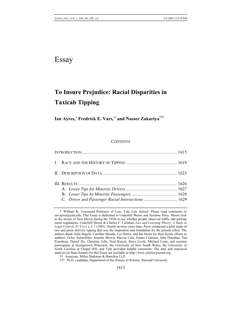 Racial Disparities in Taxicab Tipping