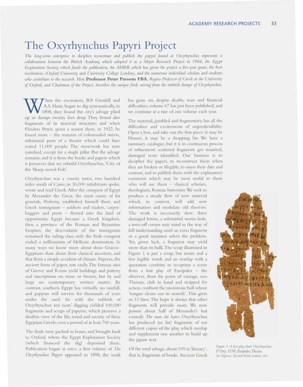 The Oxyrhynchus Papyri Project