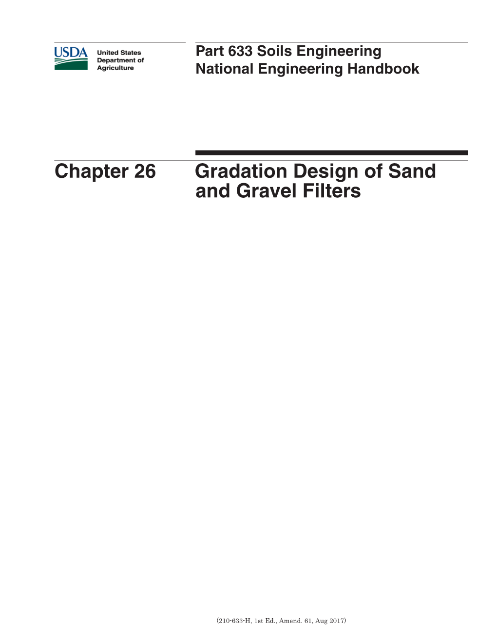 Chapter 26 Gradation Design of Sand and Gravel Filters