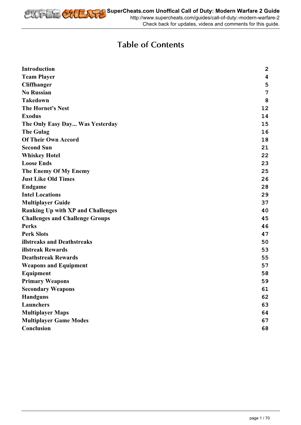 Call of Duty: Modern Warfare 2 Unofficial Guide