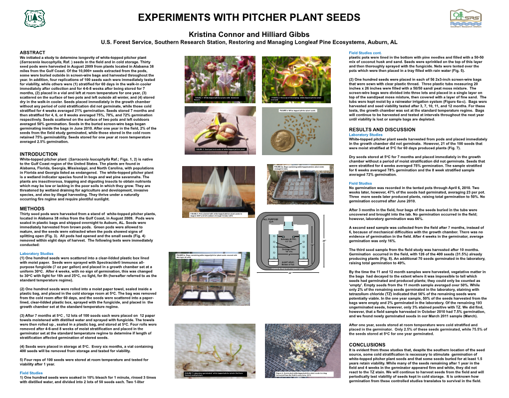 Experiments with Pitcher Plant Seeds