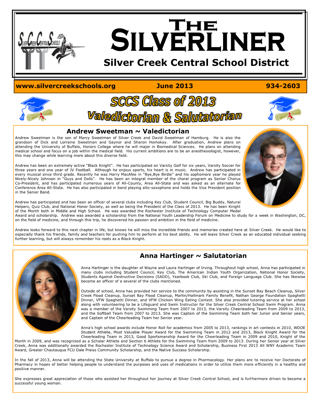 Silver Creek Central School District June 2013 934-2603