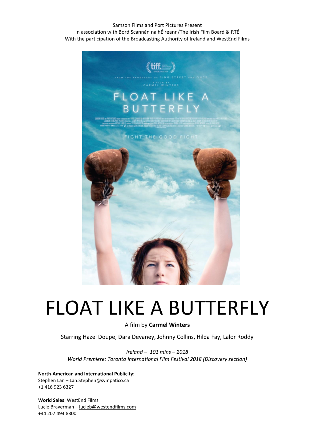 FLOAT LIKE a BUTTERFLY a Film by Carmel Winters