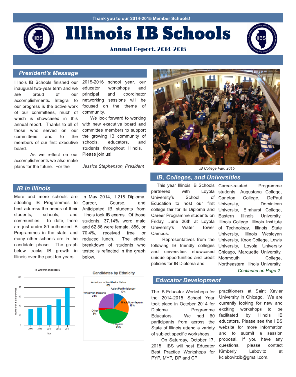 Illinois IB Schools Annual Report, 2014-2015