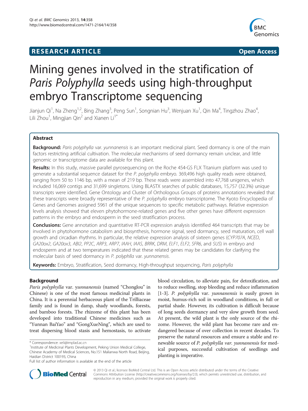 Mining Genes Involved in the Stratification of Paris Polyphylla