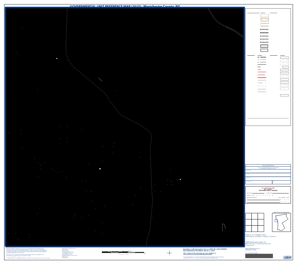 GOVERNMENTAL UNIT REFERENCE MAP (2015): Westchester County, NY 73.897605W R