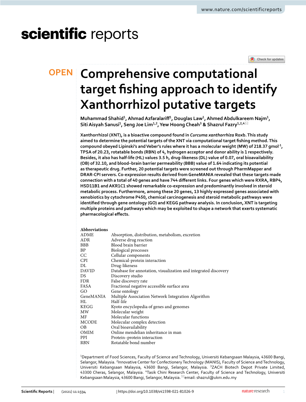 Comprehensive Computational Target Fishing Approach to Identify