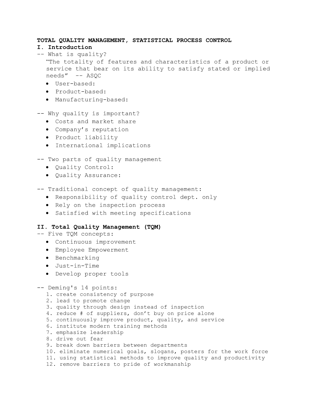 CHAPTER 3. TOTAL QUALITY MANAGEMENT (Lecture 1)