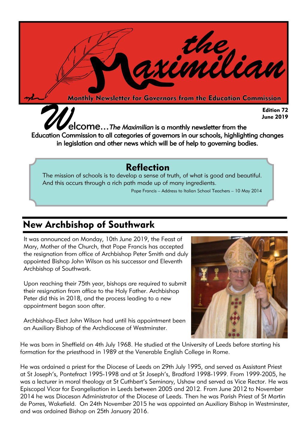 Reflection New Archbishop of Southwark