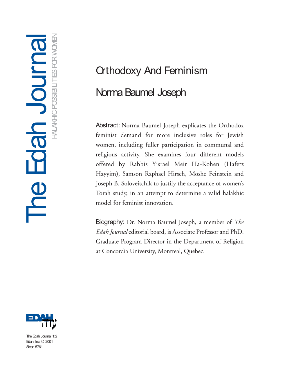 Orthodoxy and Feminism