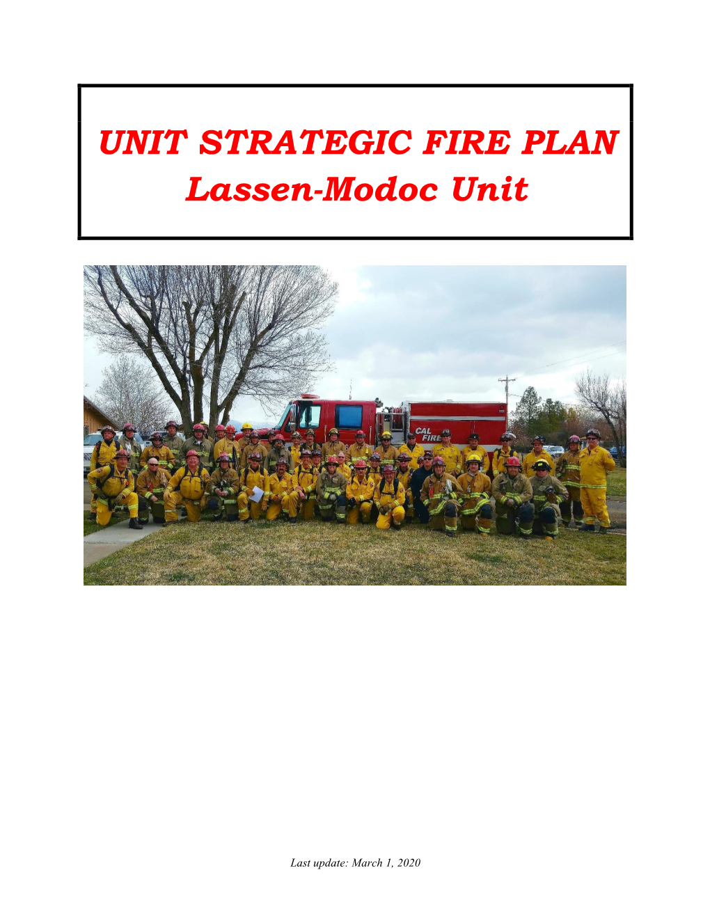 2020 Lassen-Modoc-Plumas Unit Fire Plan