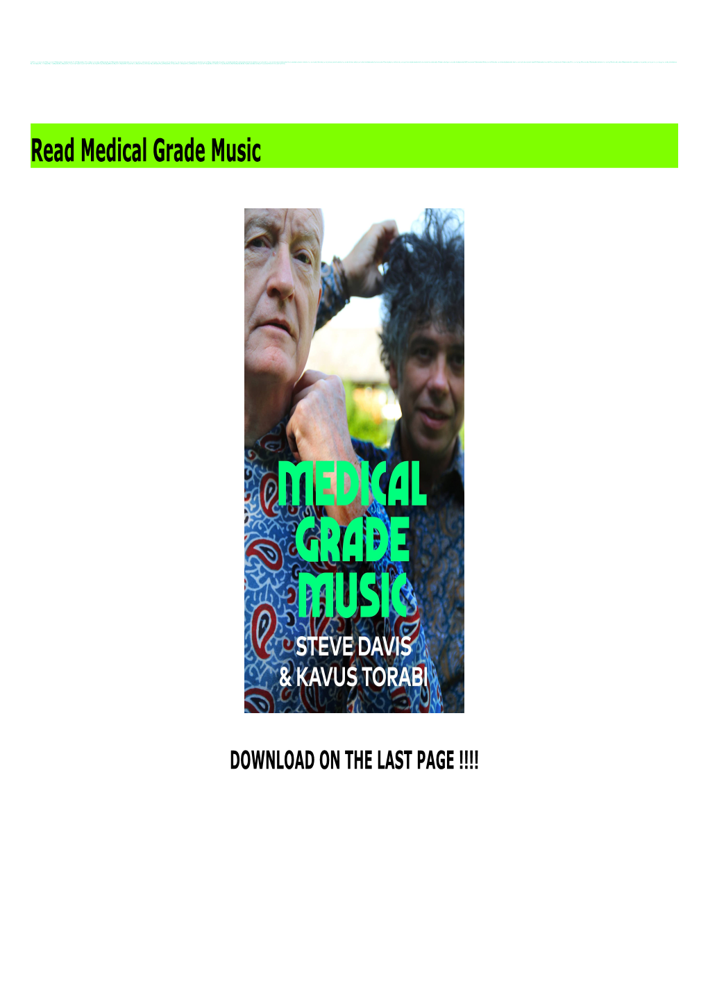 Read Medical Grade Music