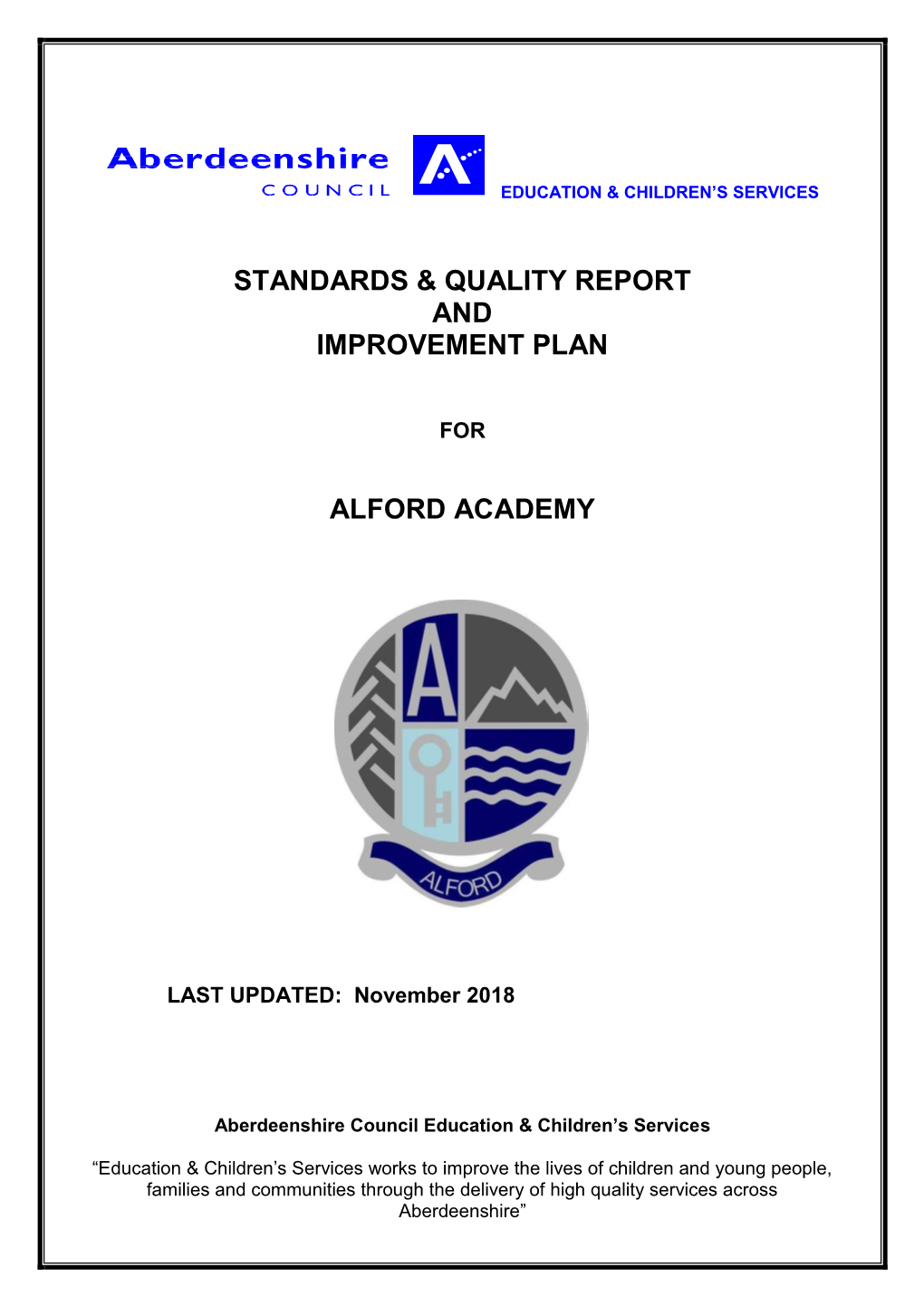 Standards & Quality Report And