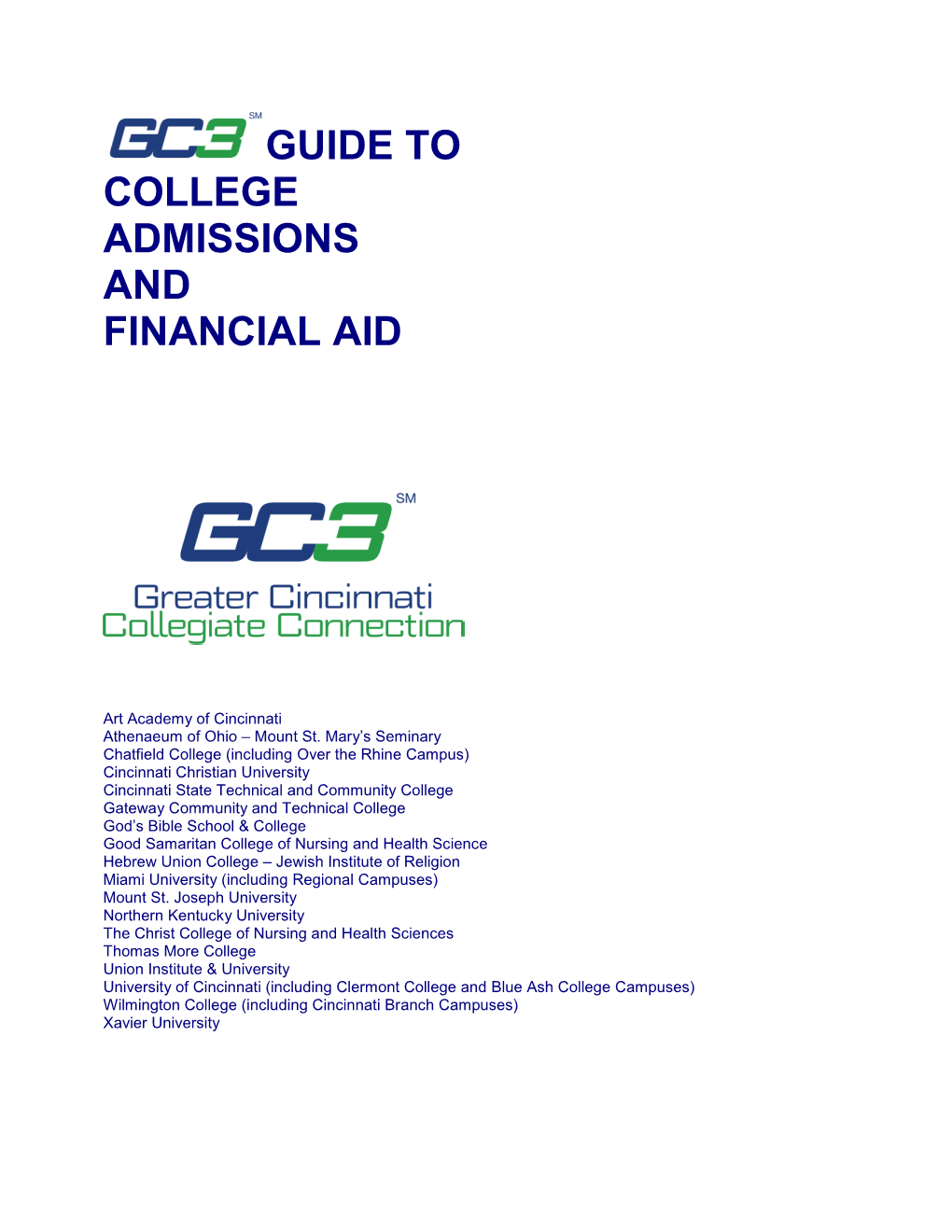 GC3 Guide to Admission and Financial