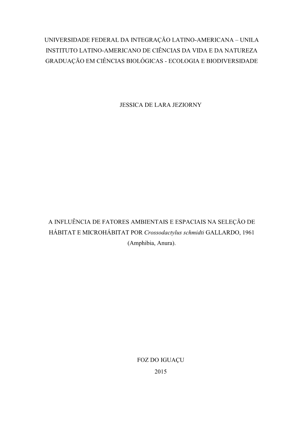 Universidade Federal Da Integração Latino-Americana