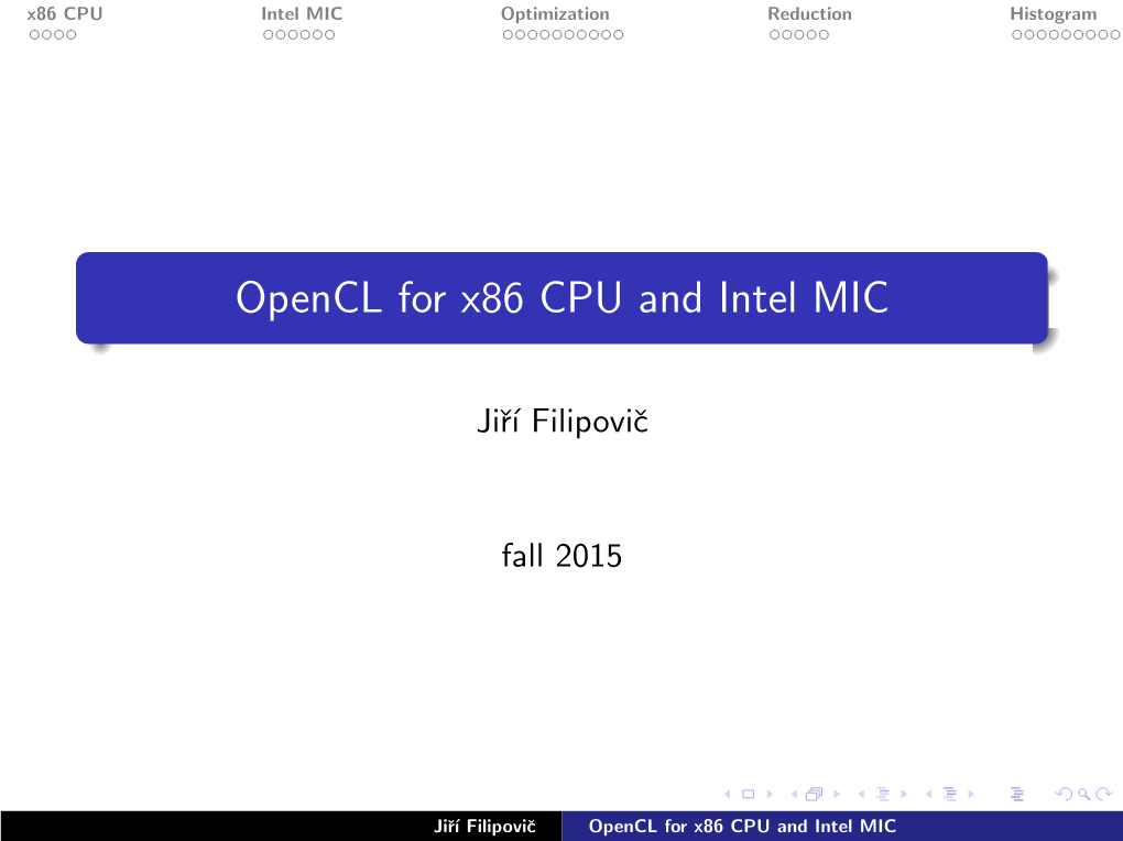 Opencl for X86 CPU and Intel MIC