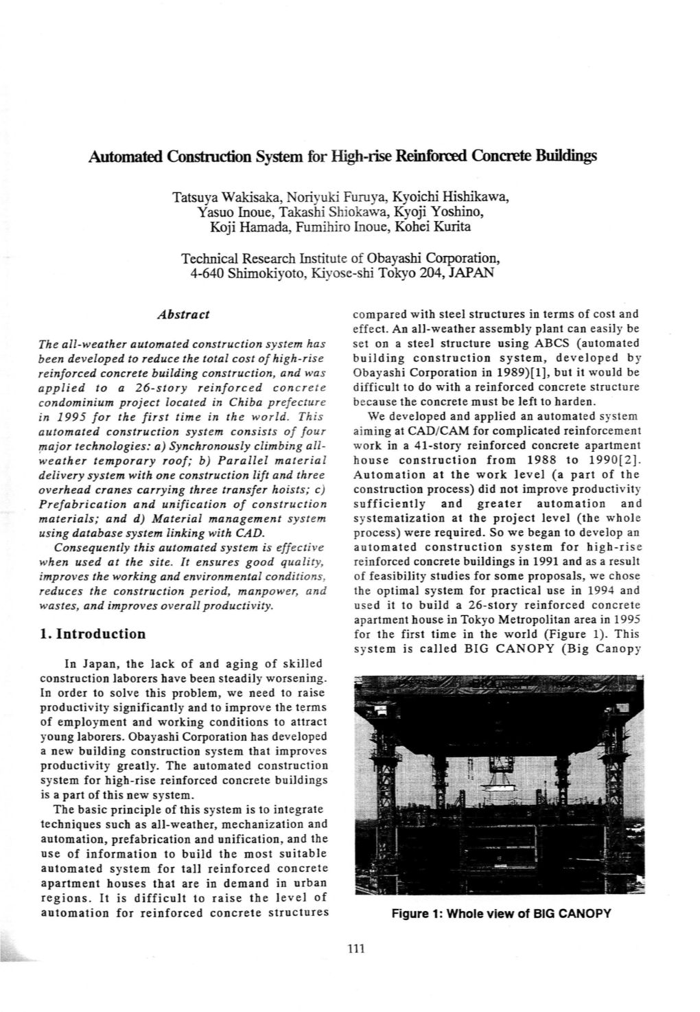 Automated Construction System for High-Rise Reinforced Concrete Buildings