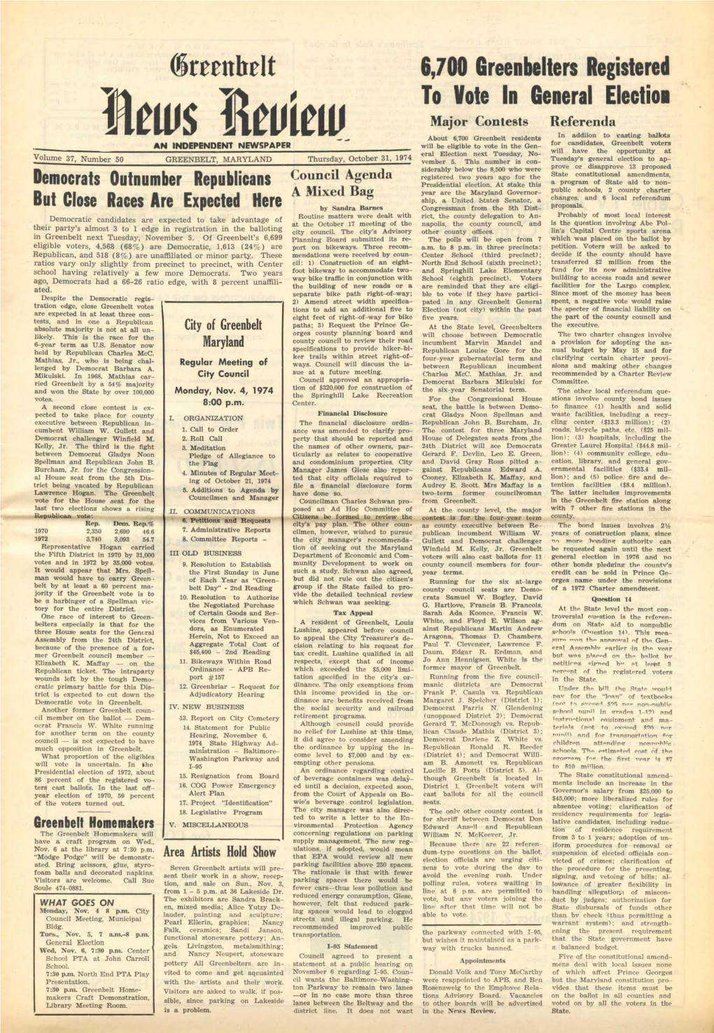 31 October 1974 Greenbelt News Review