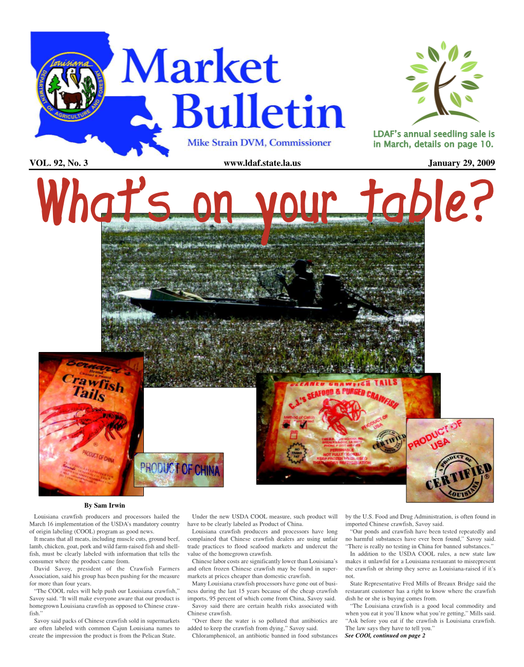 Market Bulletin 01/29/09