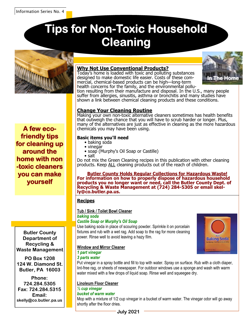 Tips for Non-Toxic Household Cleaning