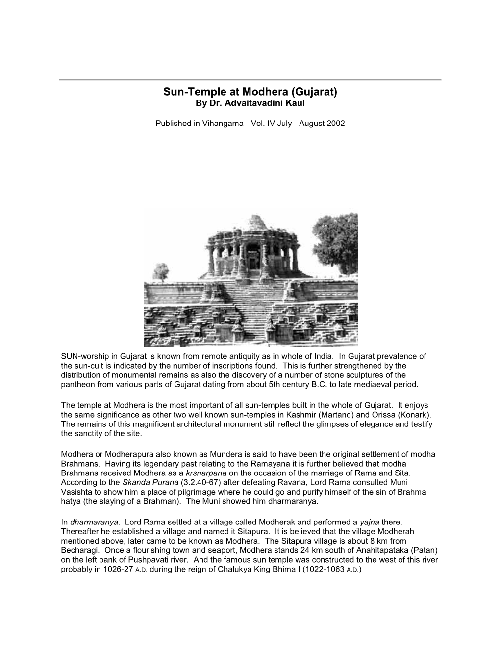 Sun-Temple at Modhera (Gujarat) by Dr