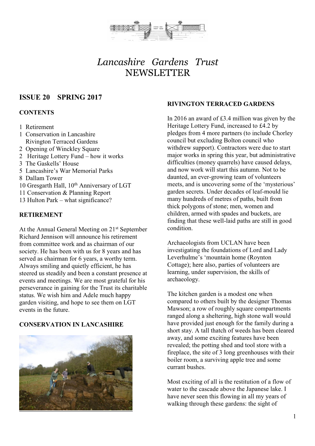 Lancashire Gardens Trust NEWSLETTER