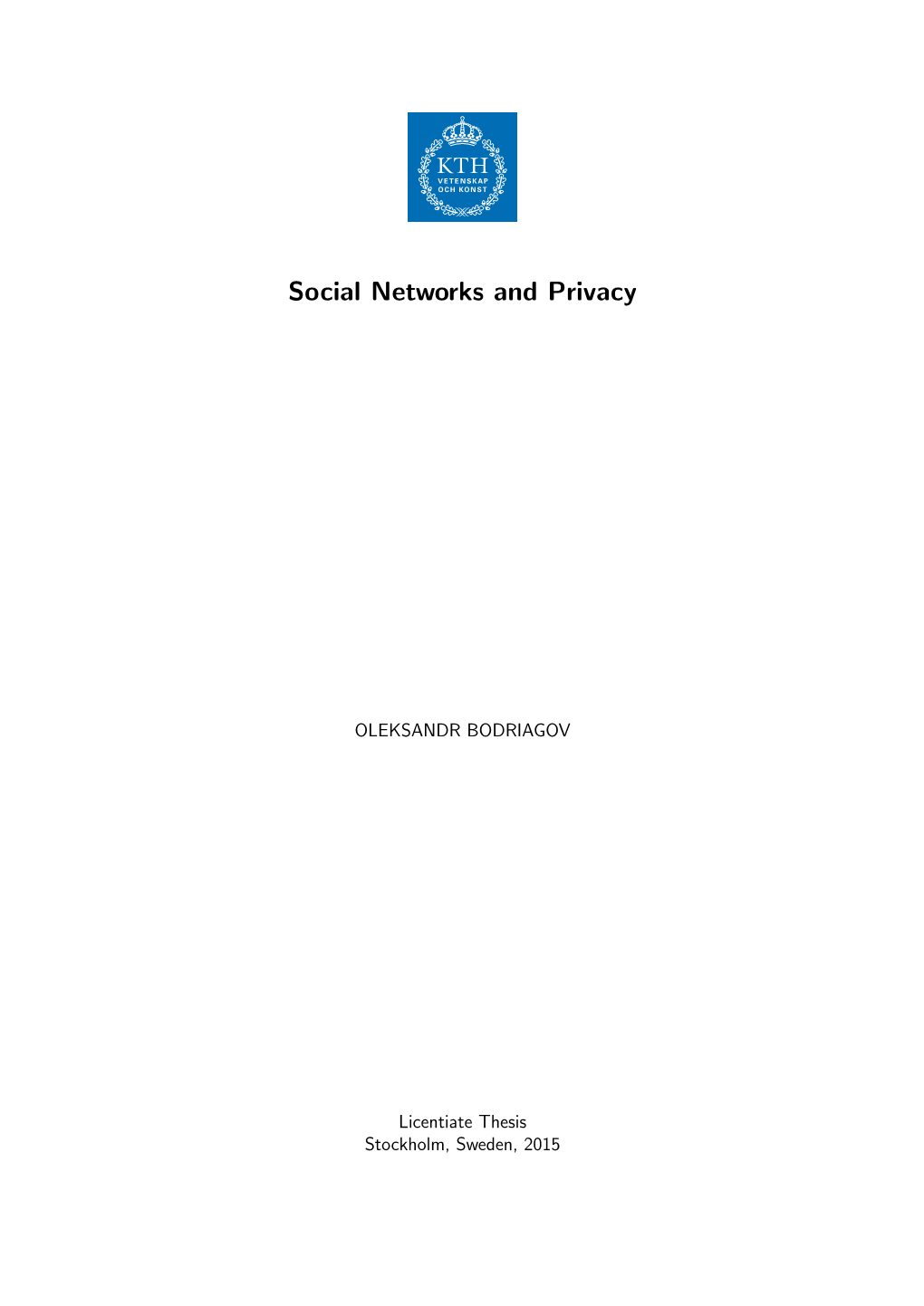 Security and Privacy in Social Networks, Y