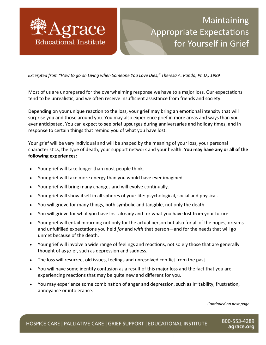 Maintaining Appropriate Expectations for Yourself in Grief