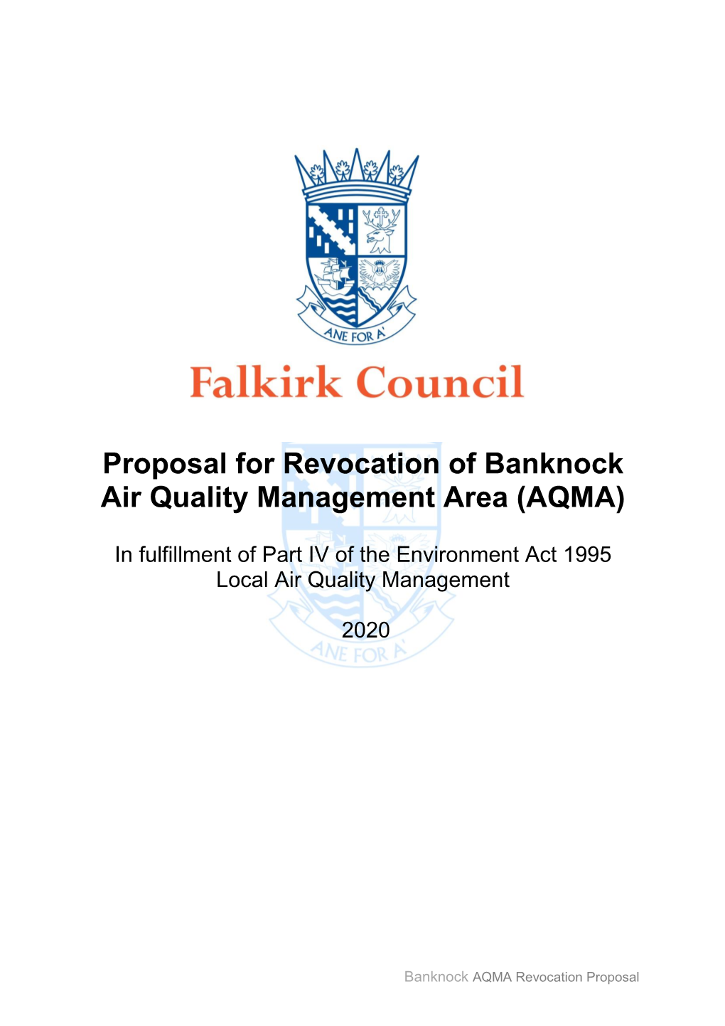 2020 Banknock AQMA Revocation Proposal Report