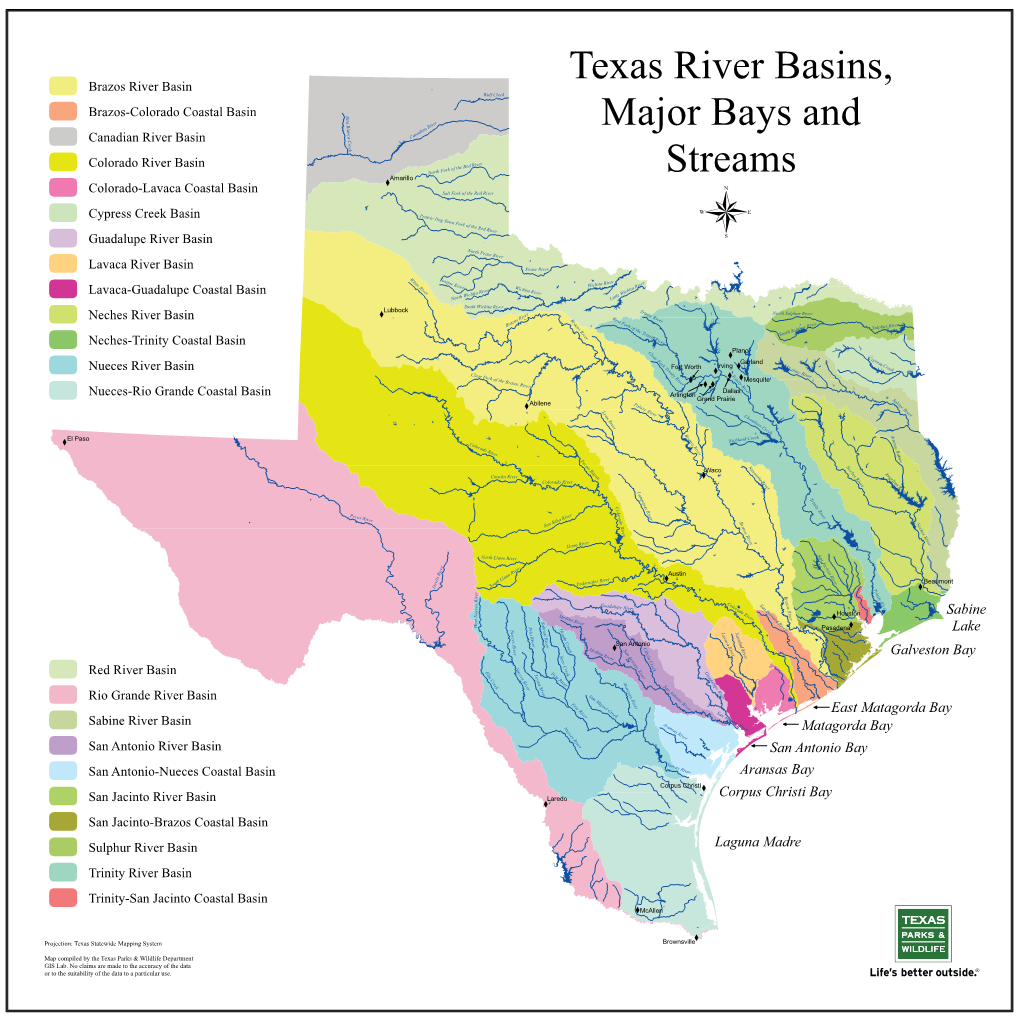 River Basins, Major Bays and Streams