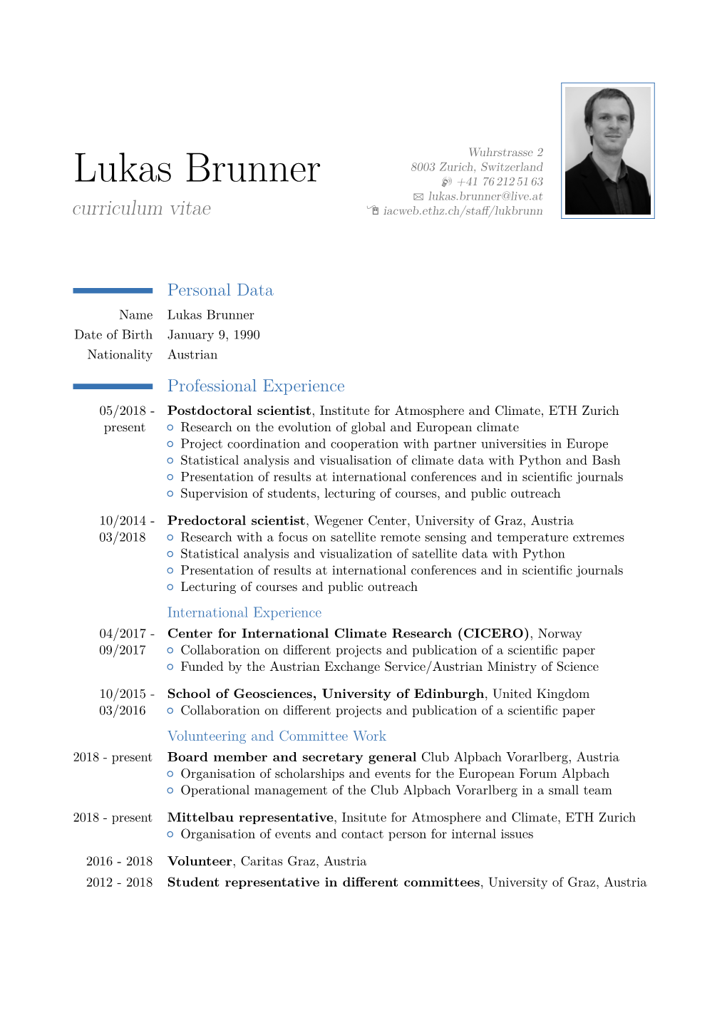 Lukas Brunner – Curriculum Vitae