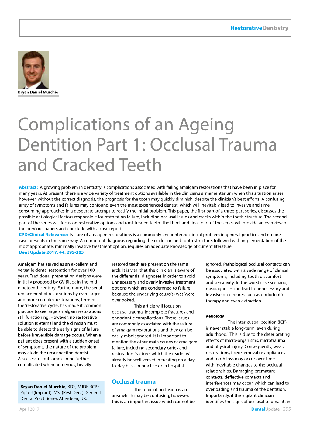 Occlusal Trauma and Cracked Teeth