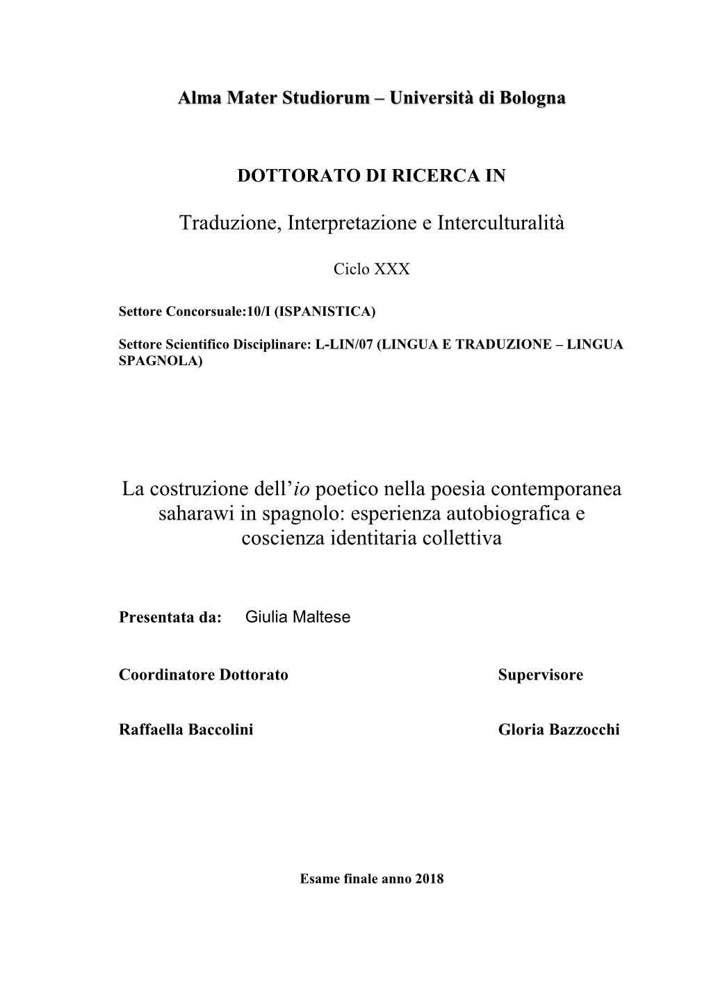 Traduzione, Interpretazione E Interculturalità La Costruzione Dell'io