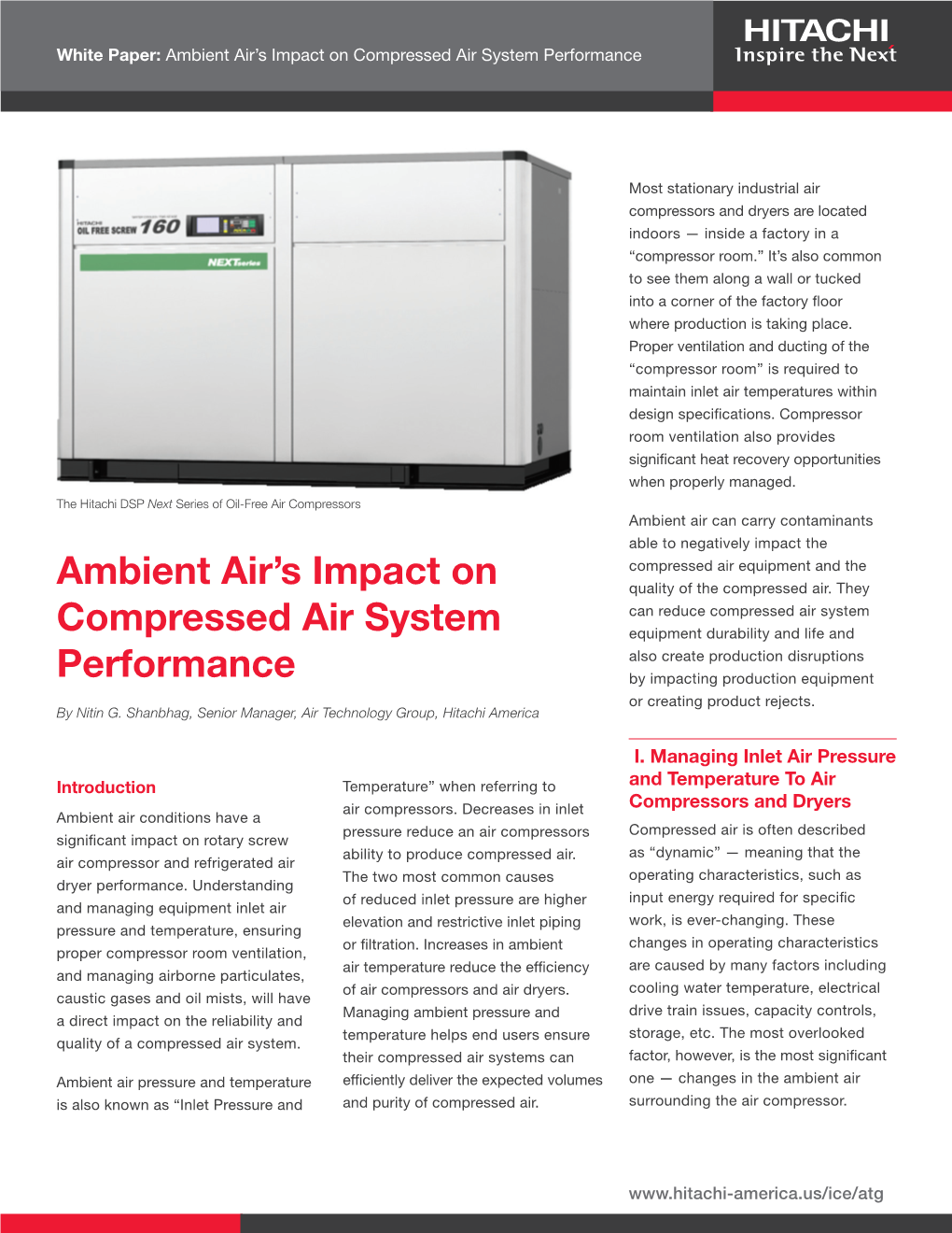 Ambient Air's Impact on Compressed Air System Performance