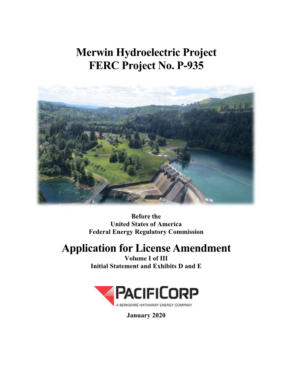Merwin Hydroelectric Project FERC Project No. P-935