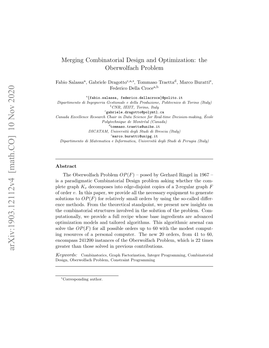 The Oberwolfach Problem