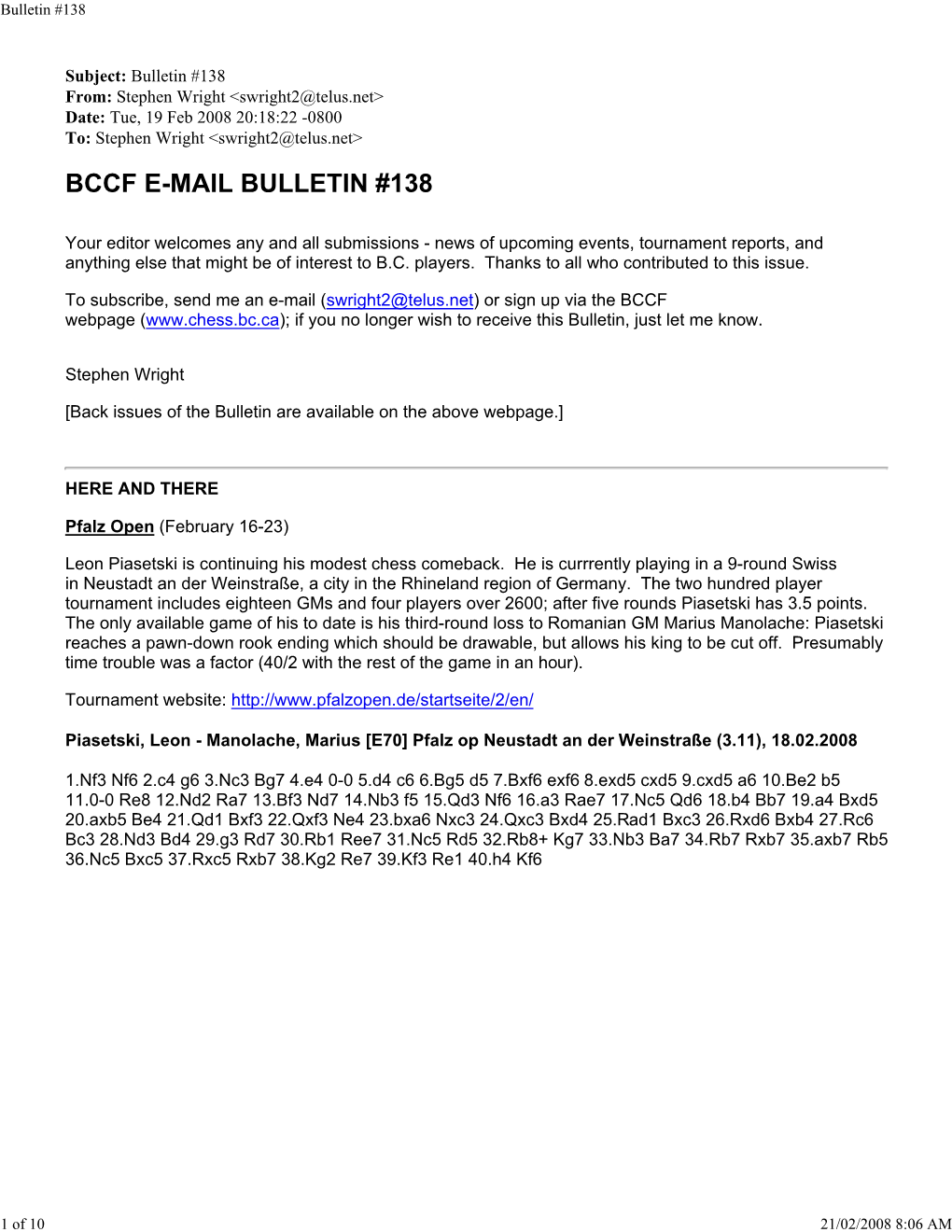 Bulletin #138