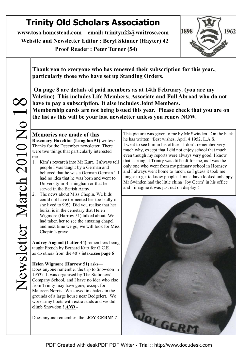 TOSA Newsletter18march2010