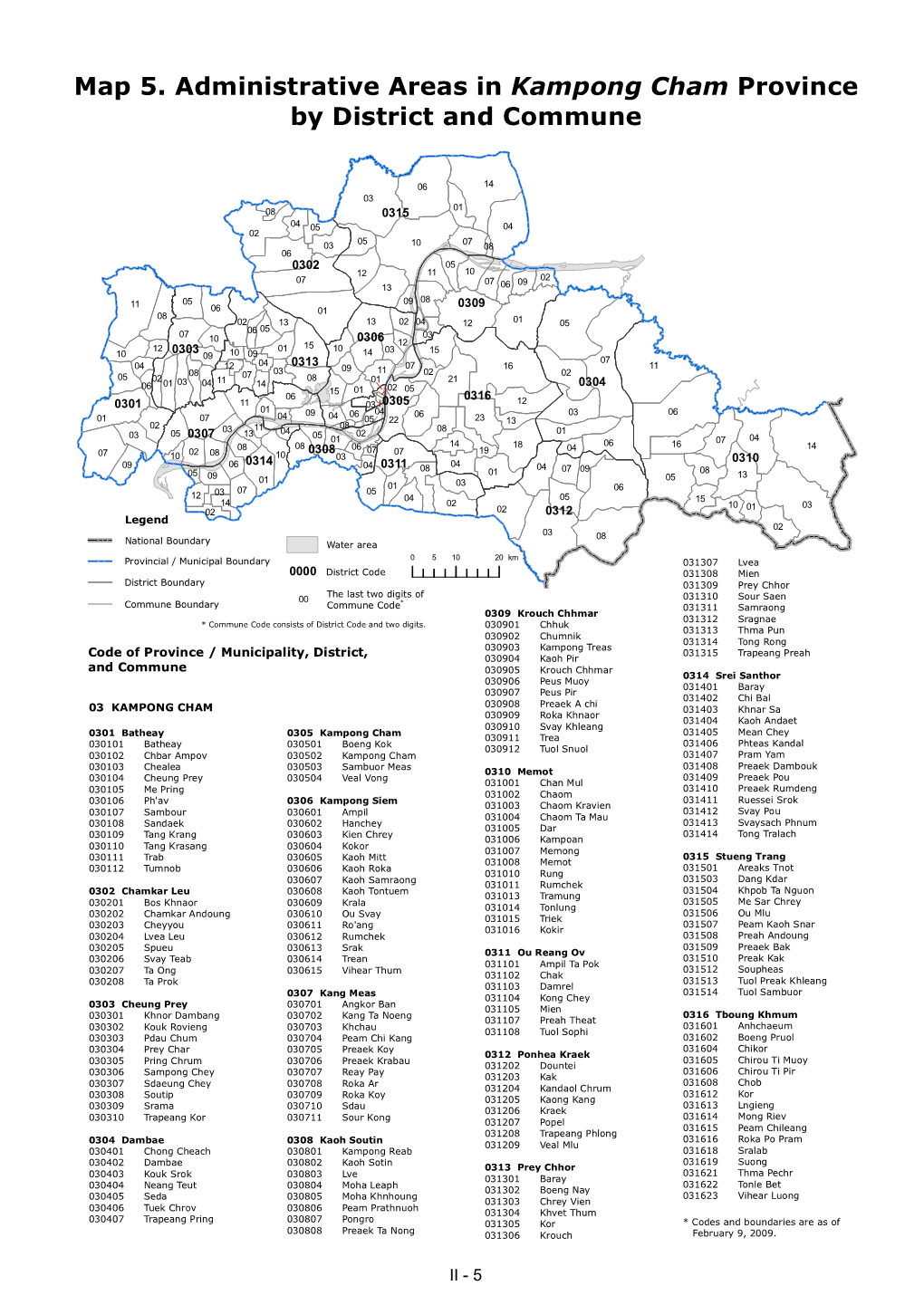 Map 5. Administrative Areas in Kampong Cham Province by District and Commune