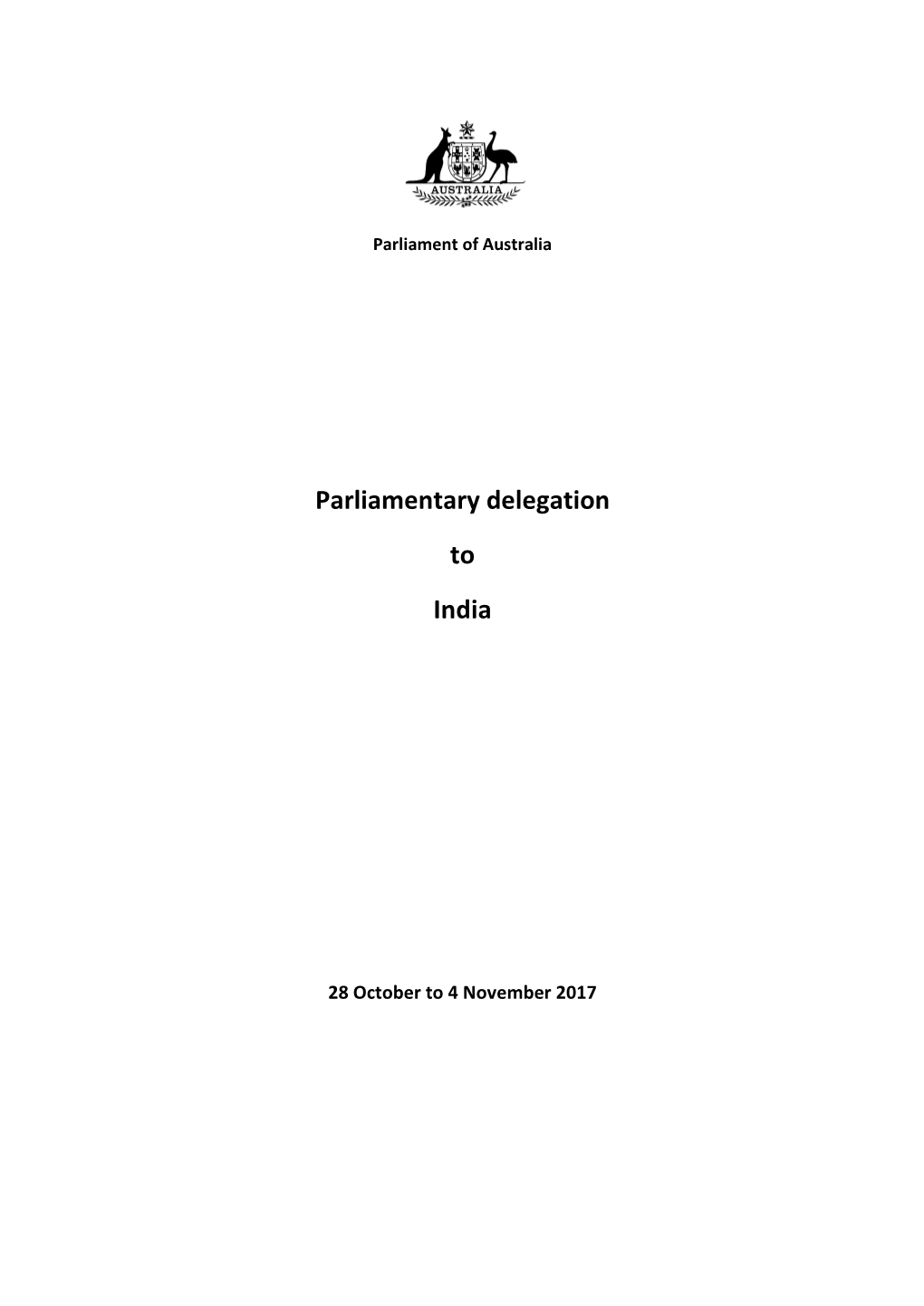 Parliamentary Delegation to India