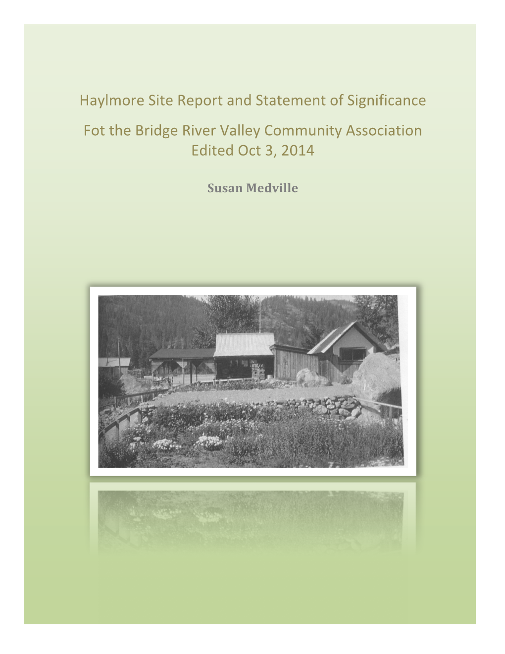Revised DRAFT Haylmore Site SOS and Report