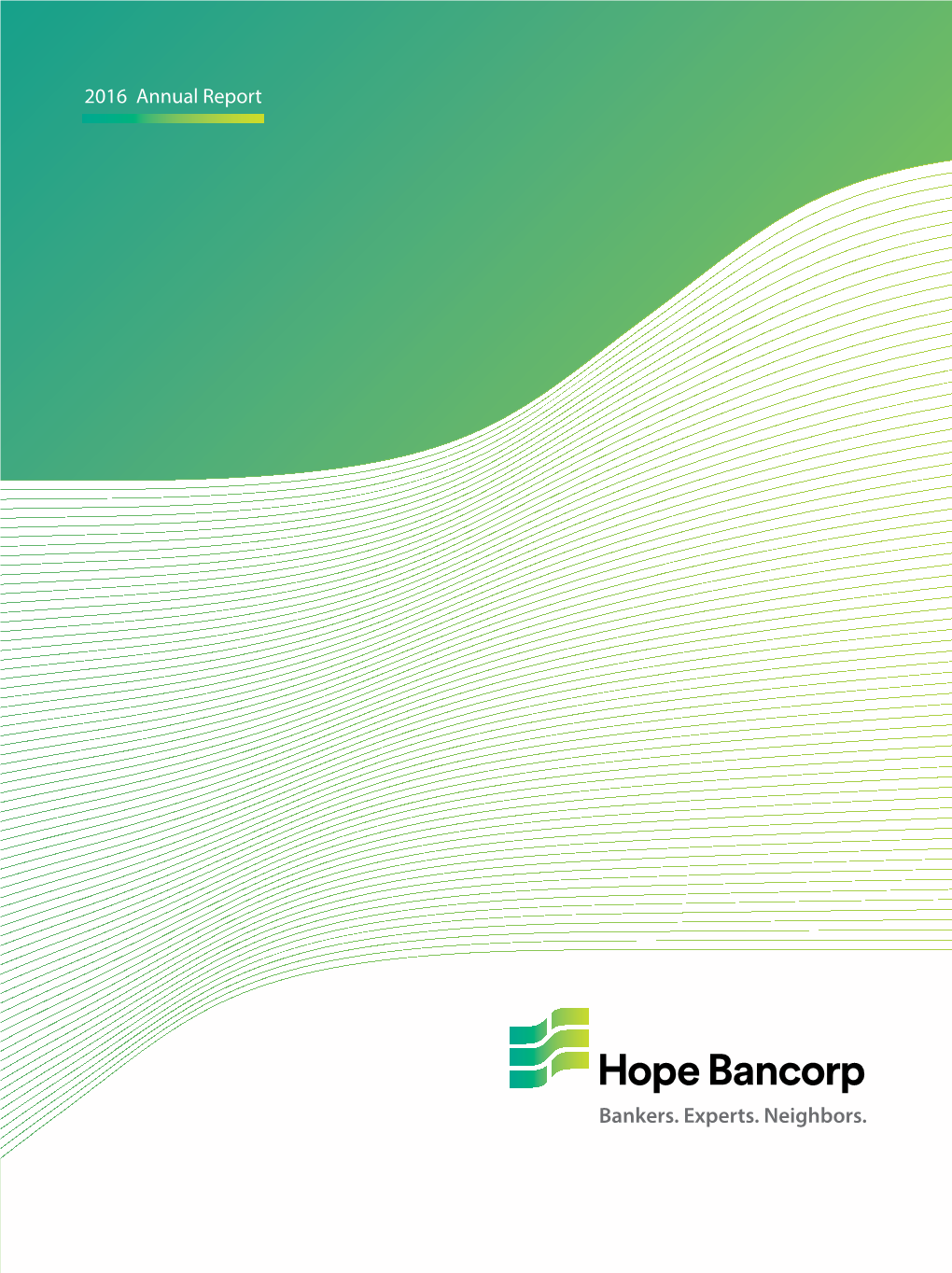 Hope Bancorp, Inc. 2016 Annual Report